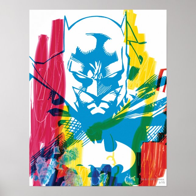Poster Batman Neon Marker Collage (Devant)