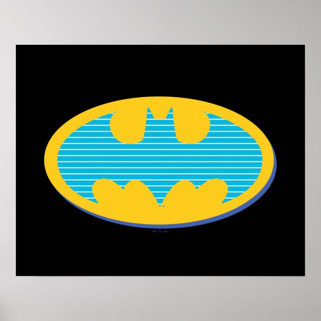 Poster Batman | Symbole Cyan Stripes (Devant)