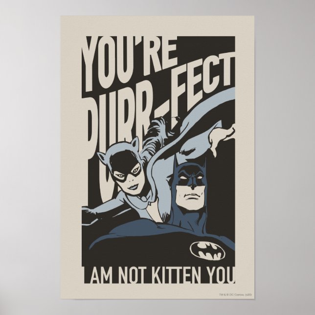 Poster Batman Valentine | Catwoman - Vous êtes Purr-fect (Devant)
