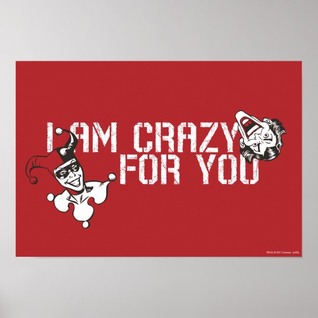 Poster Batman Valentine | Joker & Harley - Crazy For You (Devant)