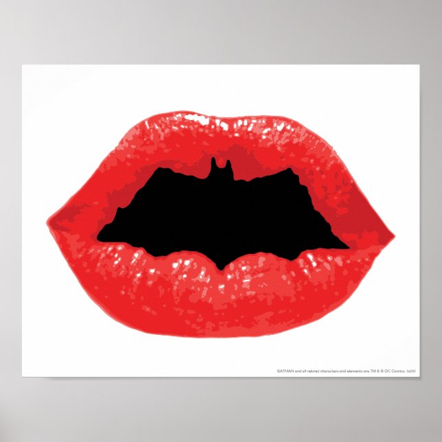 Poster Batman Valentine | Lèvres de chaume (Devant)