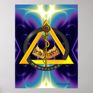 POSTER BÂTON D'ASCLEPIUS DENTISTE DENTISTERIE SYMBOLE