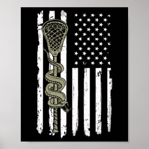 Poster Bâton De Crosse Et Serpent En Colère Usa American