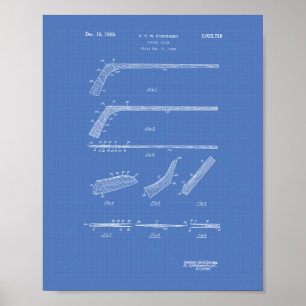 Poster Bâton de hockey 1935 Art breveté - Plan directeur