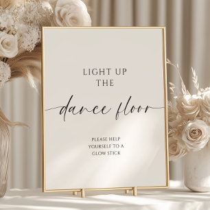 Poster Bâton Lumineux de Mariage Minimaliste Moderne