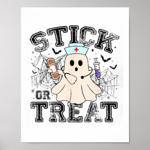 Poster Bâton Ou Traitement Halloween Fantôme Infirmière H