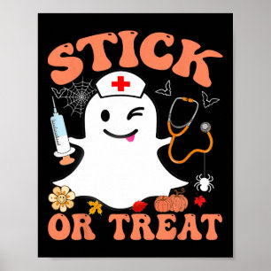 Poster Bâton Ou Traitement Infirmière Drôle Costume Hallo