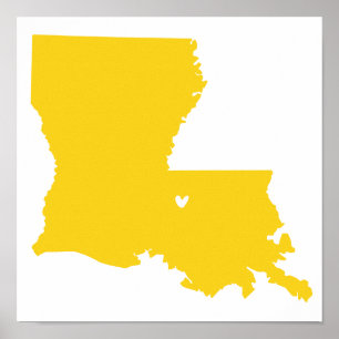 Poster Baton Rouge, Louisiane Love