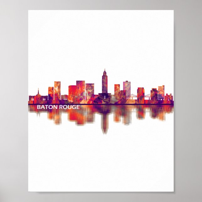 Poster Baton Rouge Louisiane Skyline (Devant)