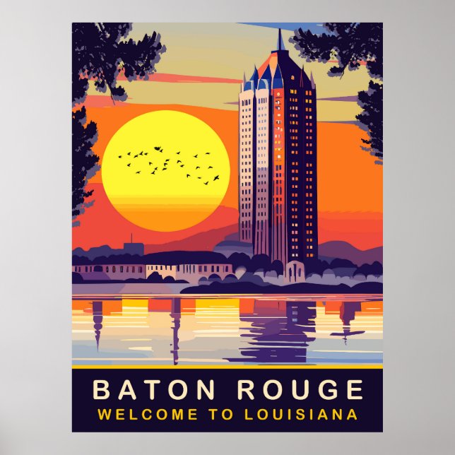 Poster Baton Rouge, Louisiane, Voyage (Devant)