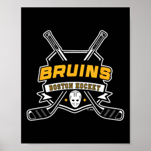 Poster Bâtons de hockey des Bruins de Boston noirs offici