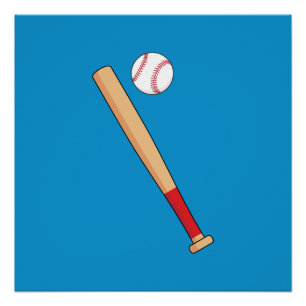 Poster Batte de baseball avec balle
