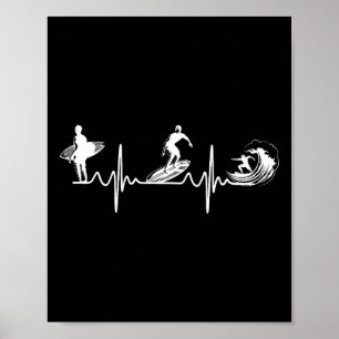 Poster Battement de cœur de surf - Sportifs amateurs de s