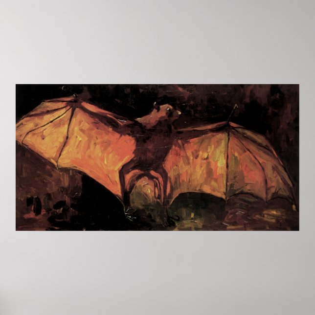 Poster Batterie de renard volante par Vincent van Gogh (Devant)