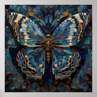 Poster Batterie en mosaïque - Papillon 3D Art Moderne