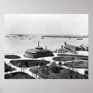 Poster Batterie et vieux jardin de château