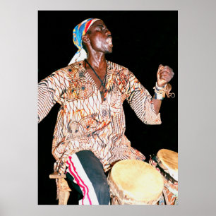 Poster Batteur à Banjul, Gambie, Afrique de l'ouest