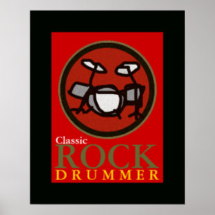 Poster batteur de rock