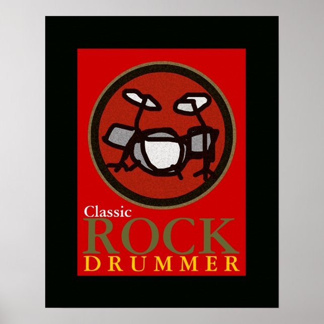 Poster batteur de rock (Devant)