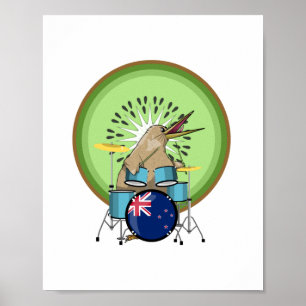 Poster Batteur Kiwi Bird