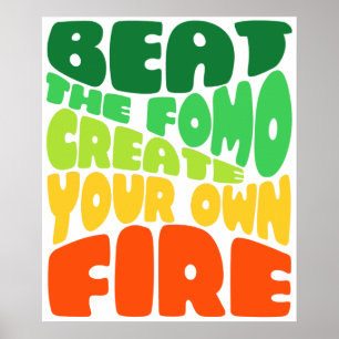 Poster Battez la forme - typographie rouge verdâtre