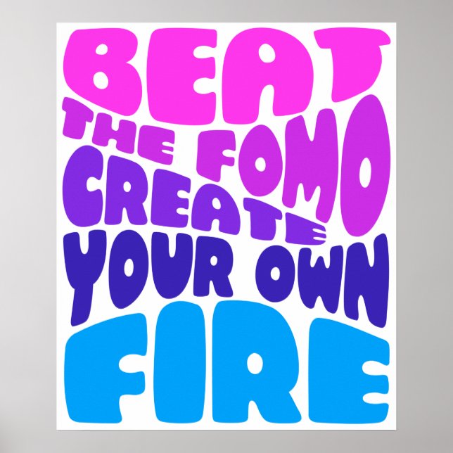 Poster Battre la forme - pinky violet typographie (Devant)