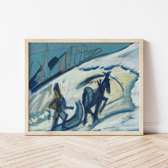 Poster Bauer mit Pferdeschlitten | Ernst Ludwig Kirchner (Créateur téléchargé)