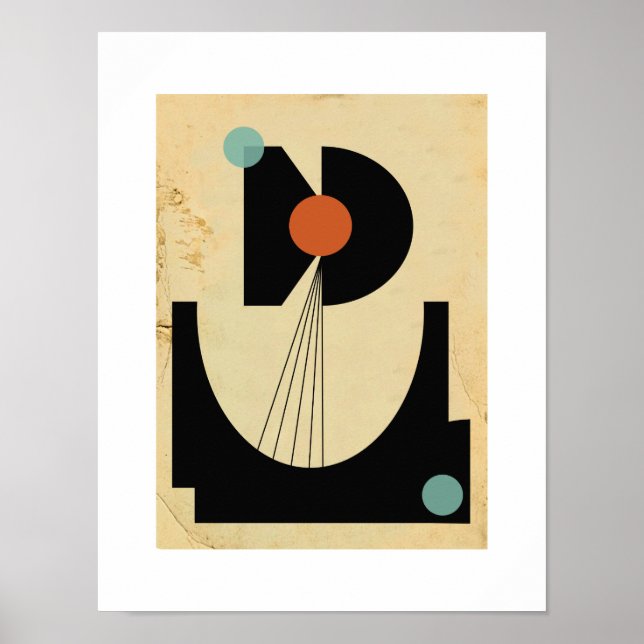 Poster Bauhaus Abstrait #6 Original (Devant)