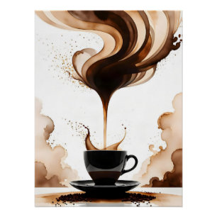 Poster Bauhaus art café du matin (marron)