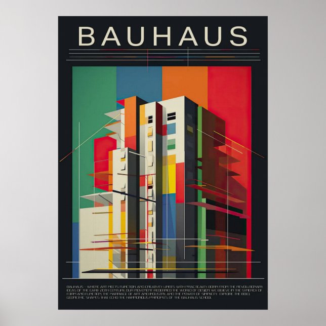 Poster bauhaus, bauhaus design, design moderne, géométriq (Devant)