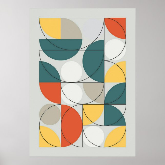 Poster bauhaus, bauhaus design, design moderne, géométriq (Devant)