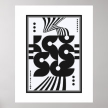 bauhaus vintage noir et blanc géométrique ondulé