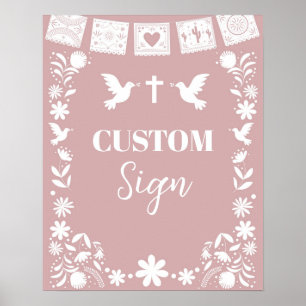 Poster BAUTIZO Rose Cielito Lindo