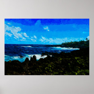 Poster Bay On the Road to Hana Maui Abstrait