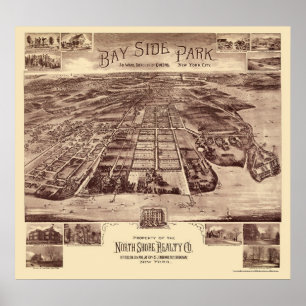 Poster Bayside Park - Queens, NY Carte panoramique - 1915