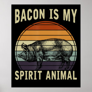 Poster BBQ Bacon est mon esprit animal barbecue