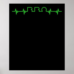 Poster BBQ   BBQ Heartbeat Funny BBBQ Est Ma Ligne De Vie
