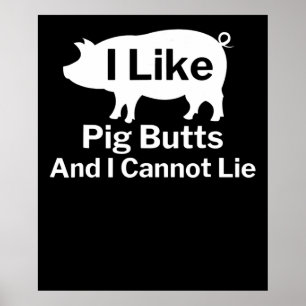 Poster BBQ   BBQ J'Aime Les Boutons De Cochon Et Je Ne Pe