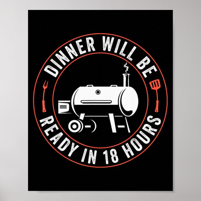 Poster Bbq Dad Funny Smoking Meat Smoker Barbecue Dad App (Devant)