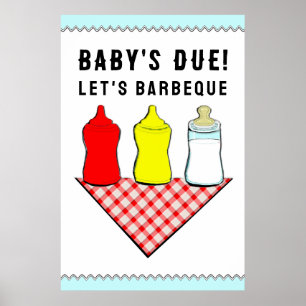 Poster BBQ de Baby Shower d'été