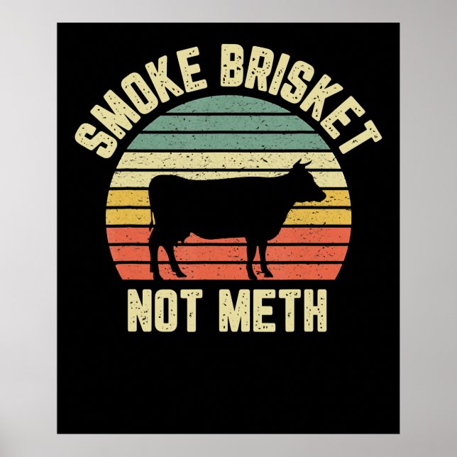 Poster Bbq Fumée Brisket Drôle Pas Novelty Grilling (Devant)