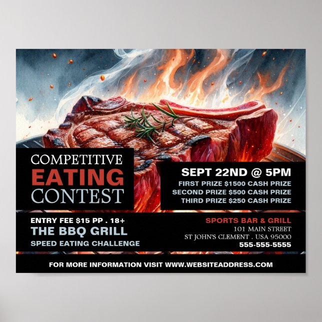 Poster BBQ Steak - Concours Concours Concours Concurrenti (Devant)