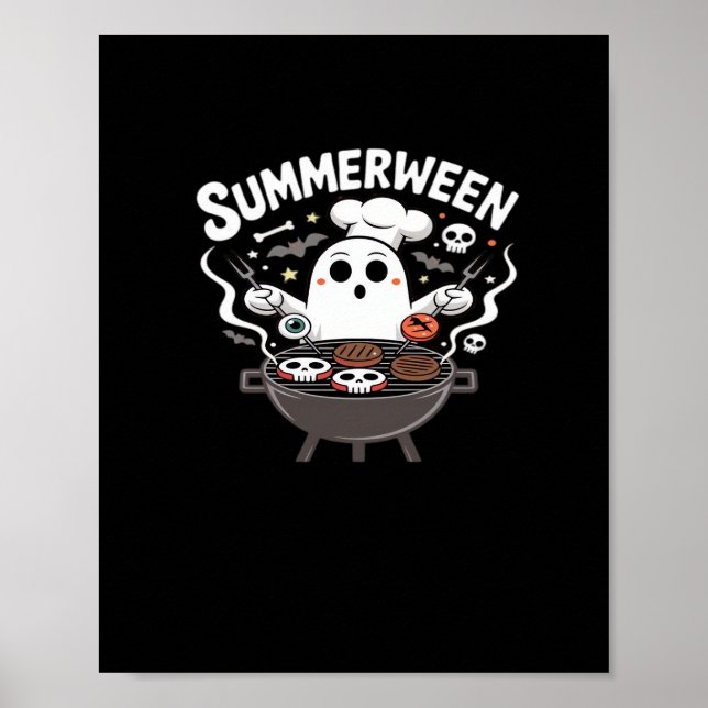 Poster BBQ Summerween amusant (Devant)