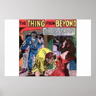 Poster BD d'horreur vintage   Bande dessinée vintage effr