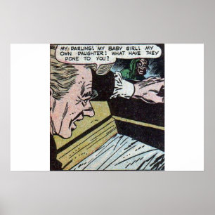 Poster BD d'horreur vintage   Scary bandes dessinées vint