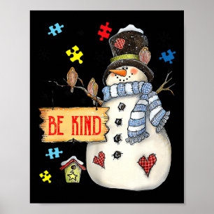 Poster Be Genre Snowman Puzzle Sensibilisation sur l'auti