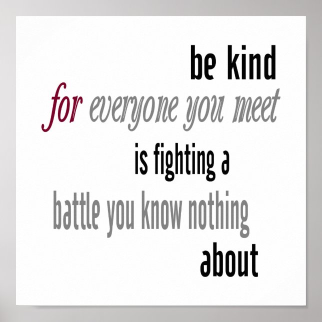 Poster Be Kind (Devant)