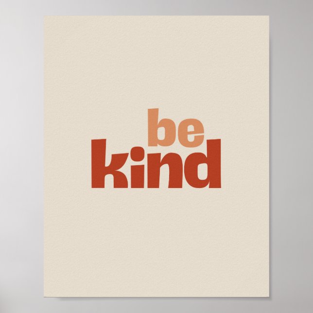 Poster Be Kind – Boho Typography Art (Devant)