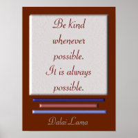 Be Kind - Citation Dalai Lama - Art print
