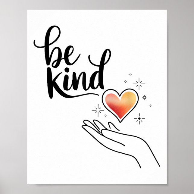 Poster Be Kind Insrational Quote Sitive Motivational  (Devant)